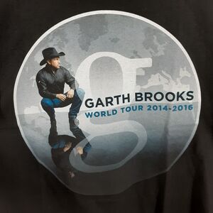 Garth Brooks World Tour 2014-16 T Shirt Mens Size L Black Music Band Tee